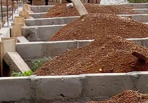 Community infrastructure under construction in the Stool Lands