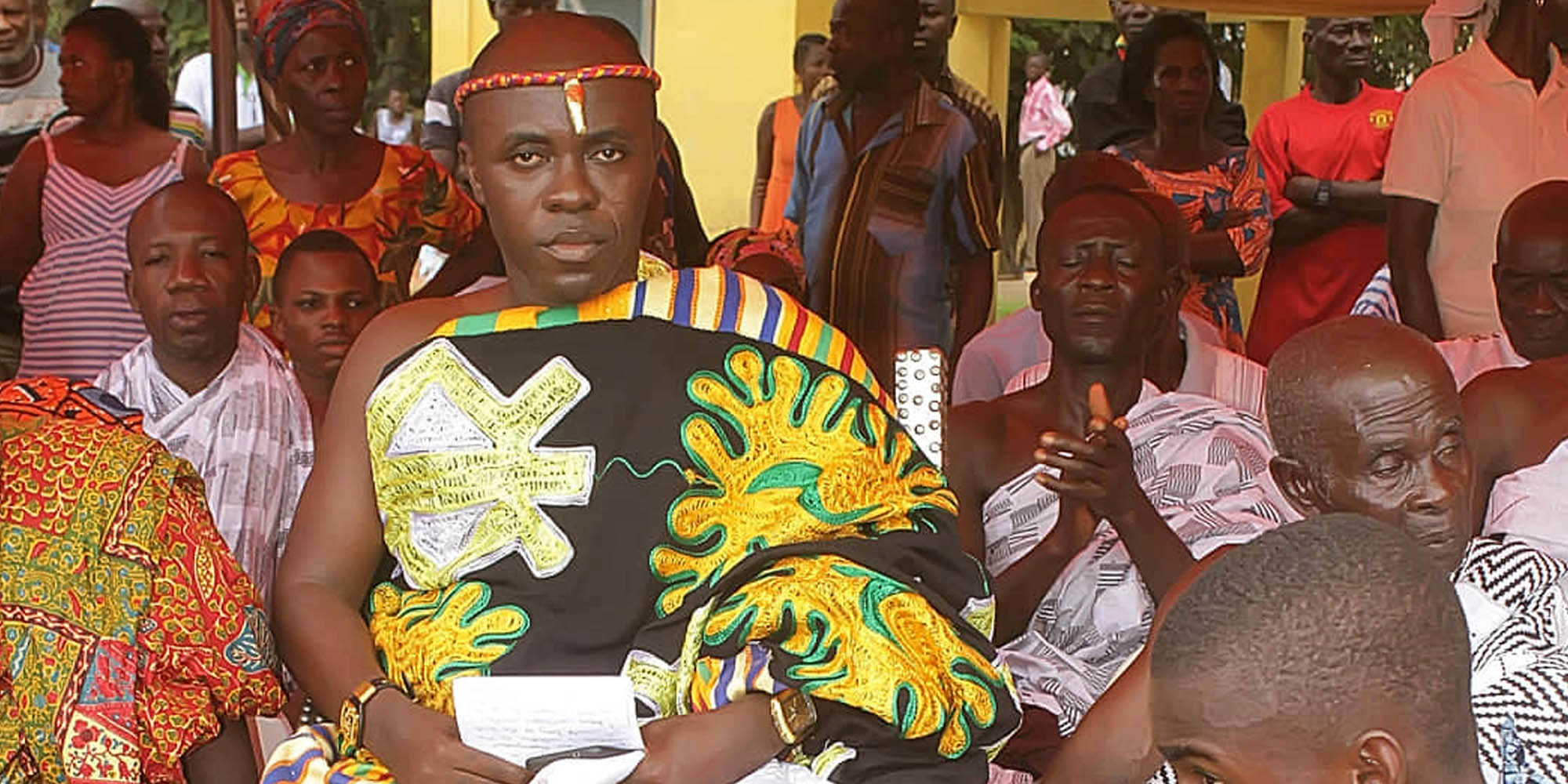 HRH Oheneba presiding over a community durbar