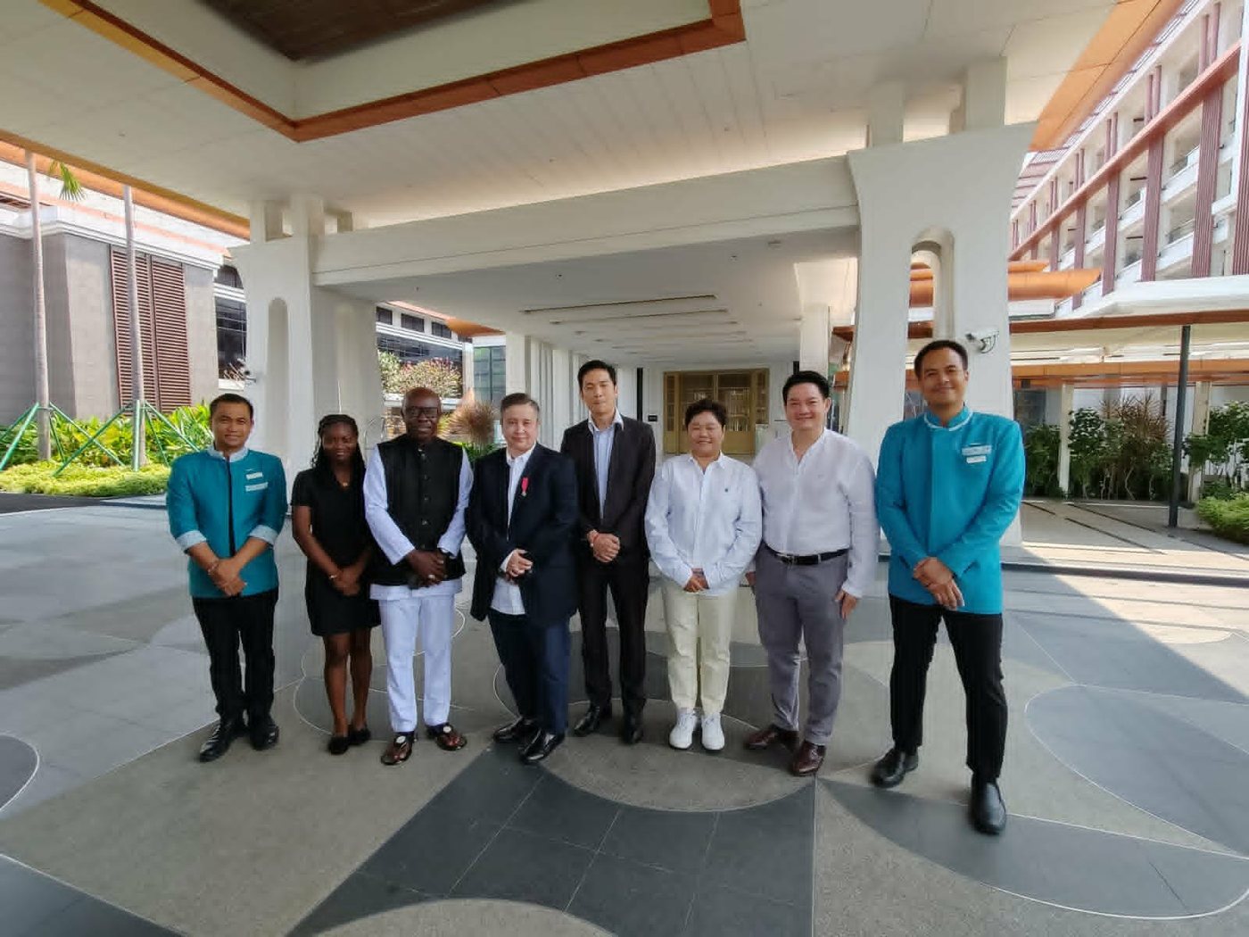 HRH Oheneba and delegation at a luxury resort in Asia
